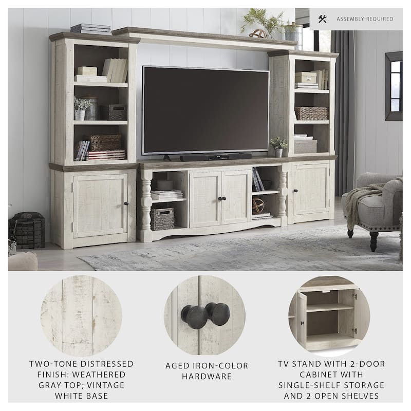 Signature Design by Ashley Havalance White/Gray 4-Piece Entertainment Center - 121.75"W x 20"D x 77"H