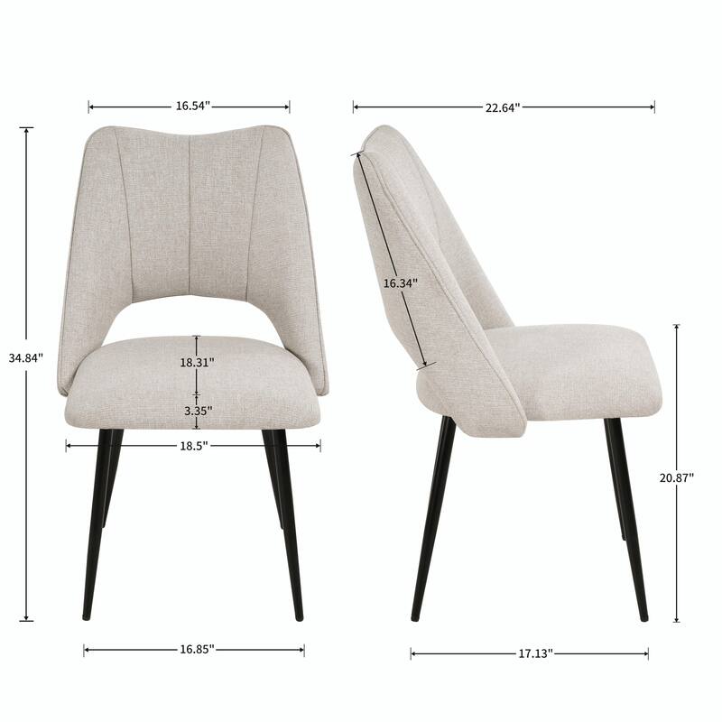 4-Chair Set Combination, Modern and Simple with High Resilience Filling, Metal Legs, Adjustable Feet