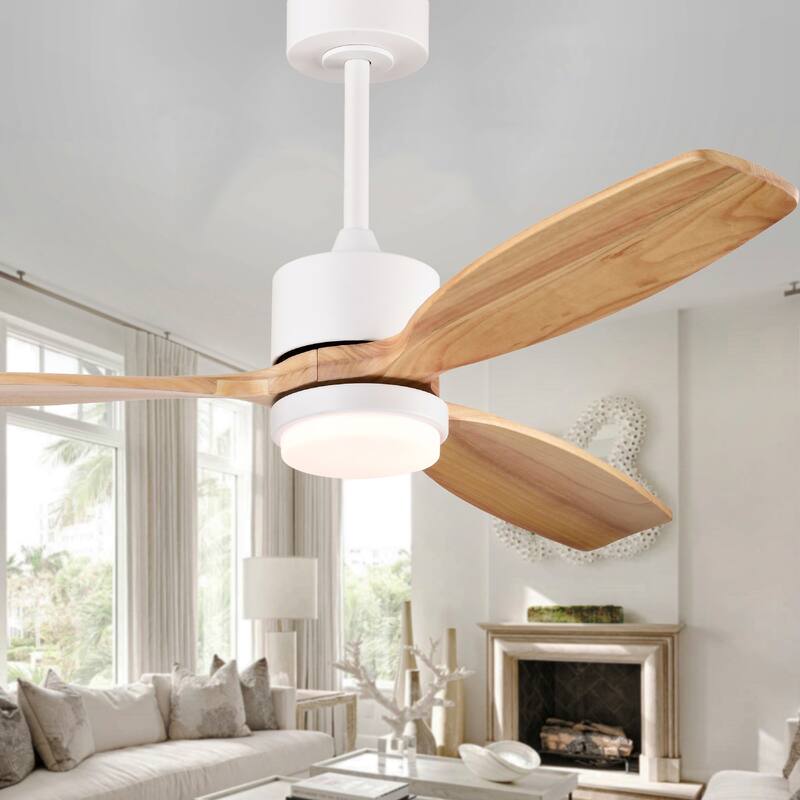 Yerma 52-inch Solid Wood and Metal Lighted Ceiling Fan with LED Lighting