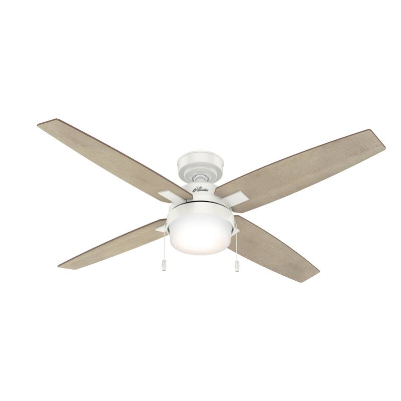 Hunter 54" Castlehill Fresh White Ceiling Fan with LED Light Kit and Pull Chain - Casual, Transitional, Minimalist