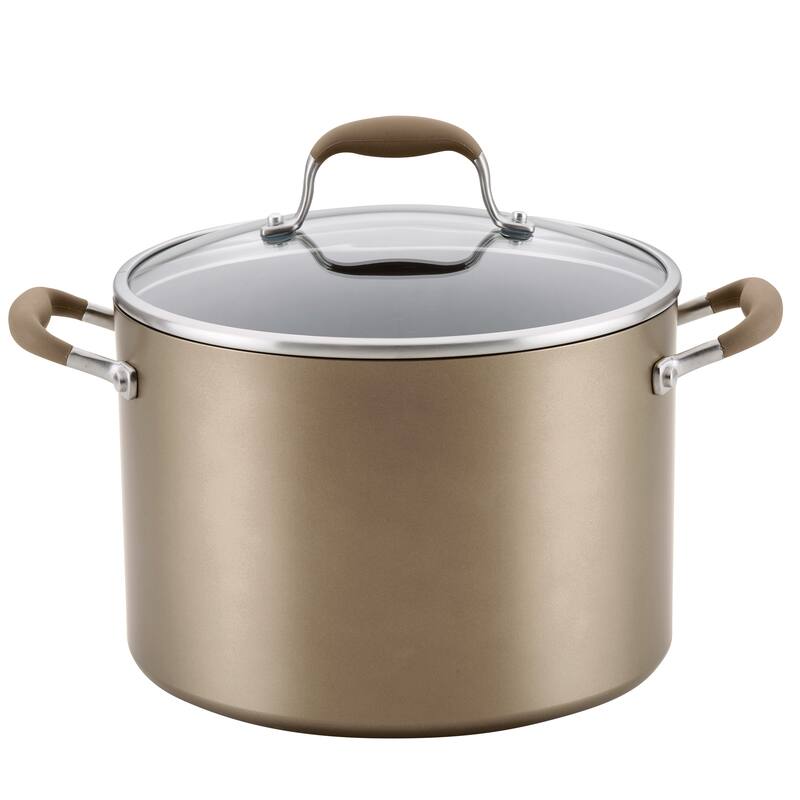 Anolon Advanced Home Hard-Anodized 10-Quart Nonstick Stockpot, Moonstone