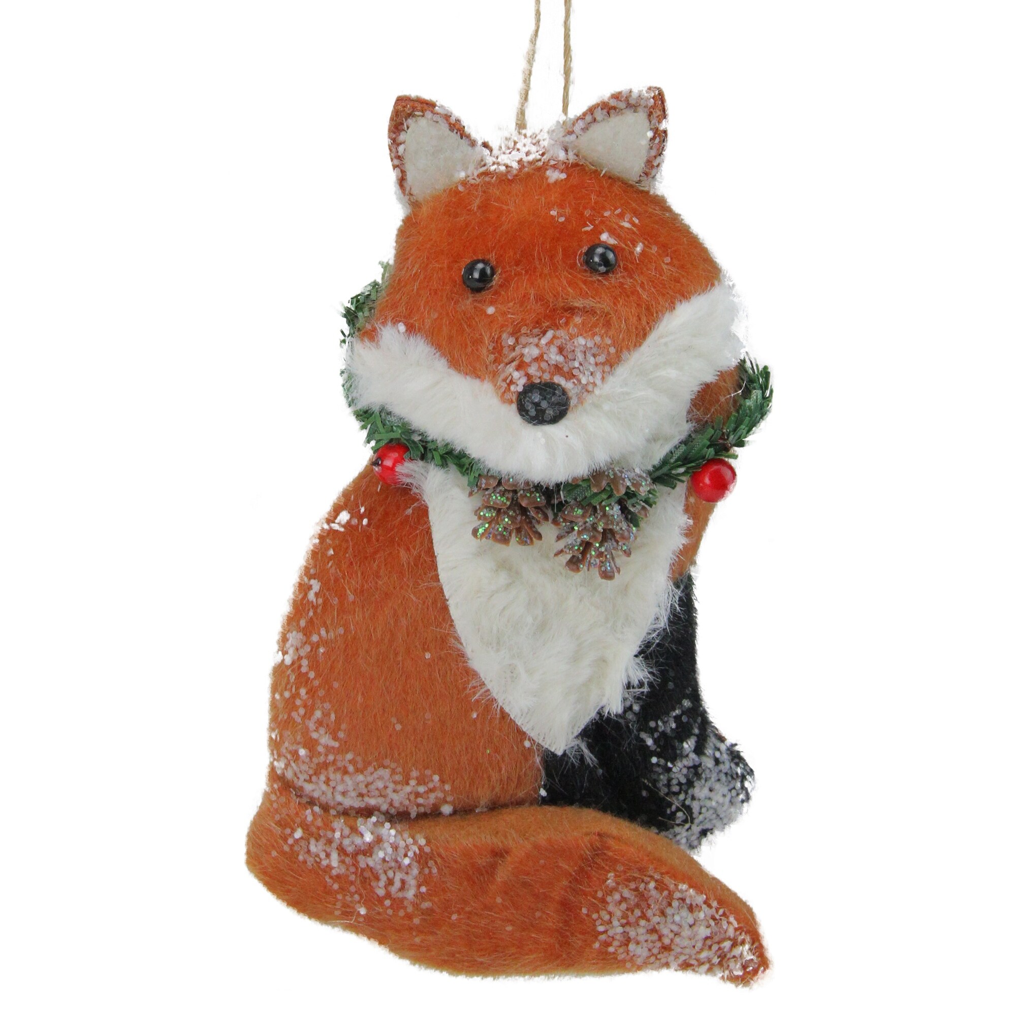 Shop Black Friday Deals On 6 5 Brown And White Stuffed Fox Christmas Ornament Overstock 25618579