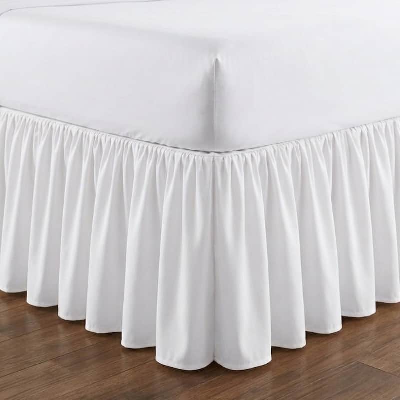 Barefoot Bungalow Landris Ruffled Cotton Blend Bed Skirt, 15 in. Long - White - Twin