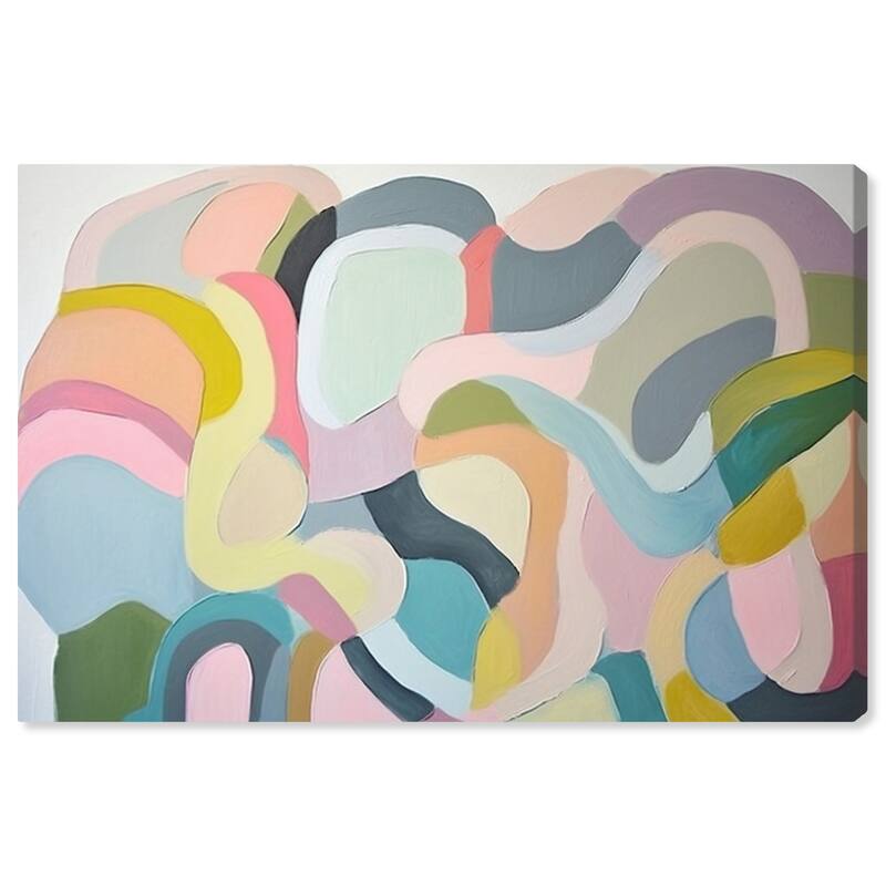 Wynwood Studio Abstract Puzzle Pieces Blue and Pastel Blue Modern & Contemporary Wall Art Canvas Print