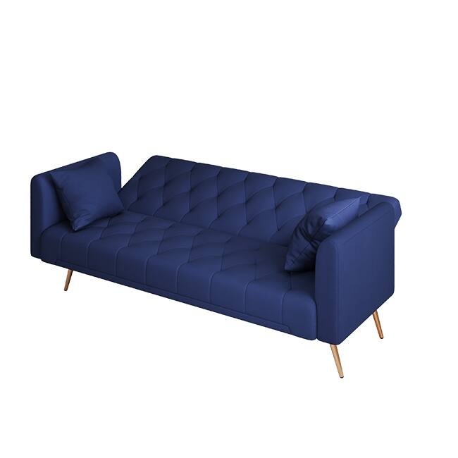 71" Velvet Green Gray Double Sofa Bed
