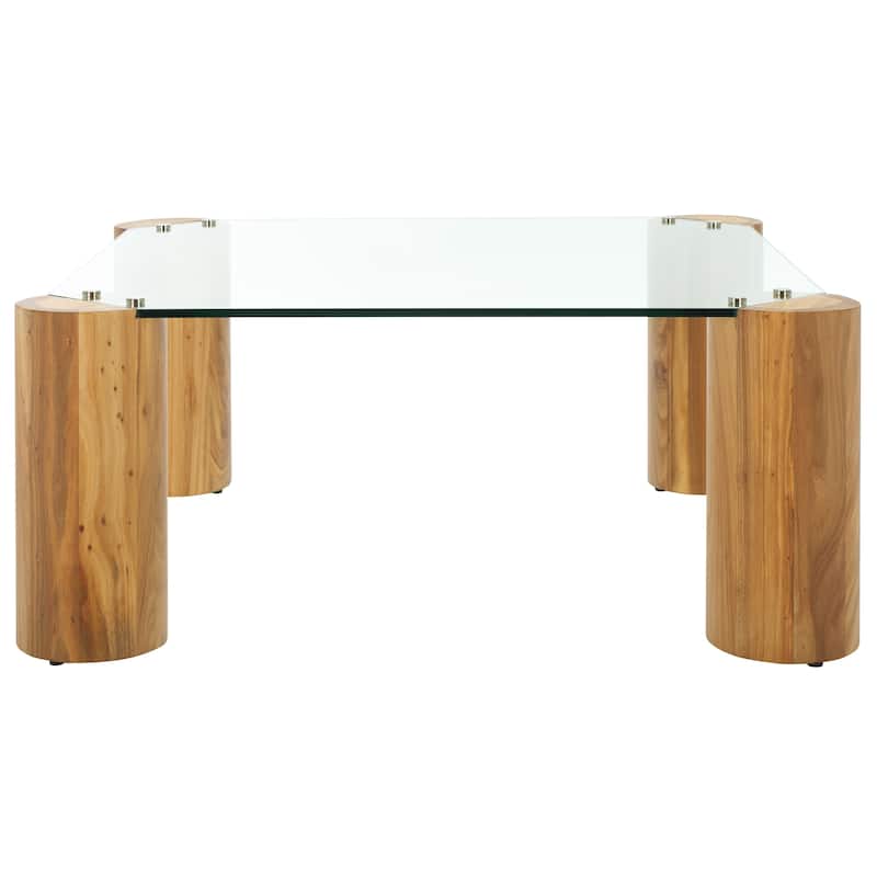 SAFAVIEH Couture Robbie Square Glass Coffee Table - 36"W x 36"D x 15"H