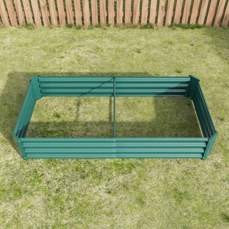 GDFStudio - Large Oval Metal Raised Garden Bed for Vegetables, Flowers, and Plants, Outdoor Backyard Planter Box