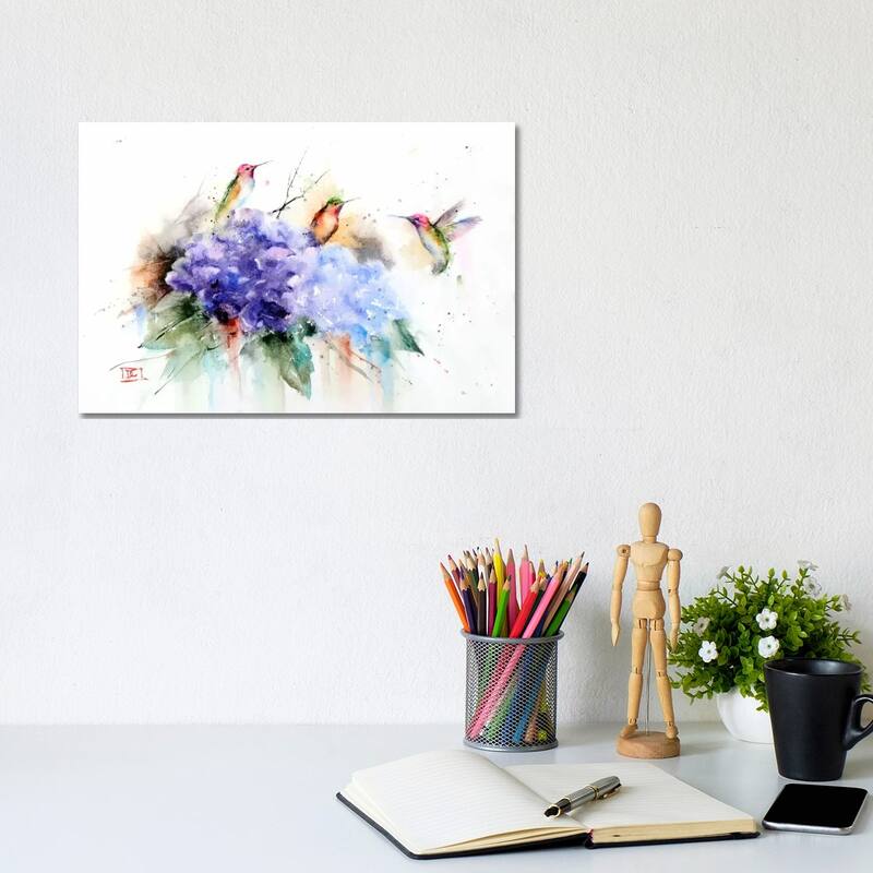 iCanvas "Three Hummingbirds" by Dean Crouser Canvas Print - 8x12x0.75