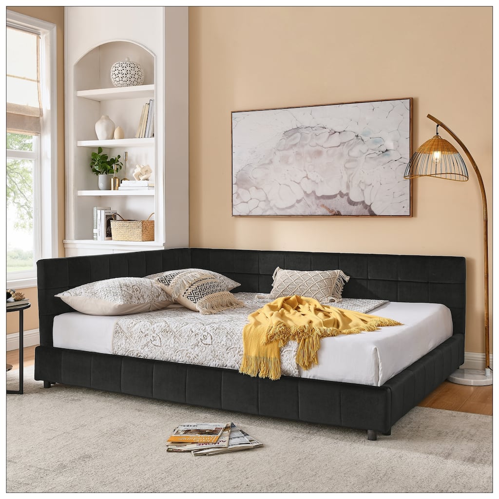 Queen Size Upholstered Tufted Bed Frame for Bedroom
