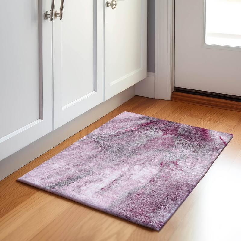 Premium Washable Super Soft Modern Abstract Mayfield Rug - Pink - 1' 8" x 2' 6" - Rectangle