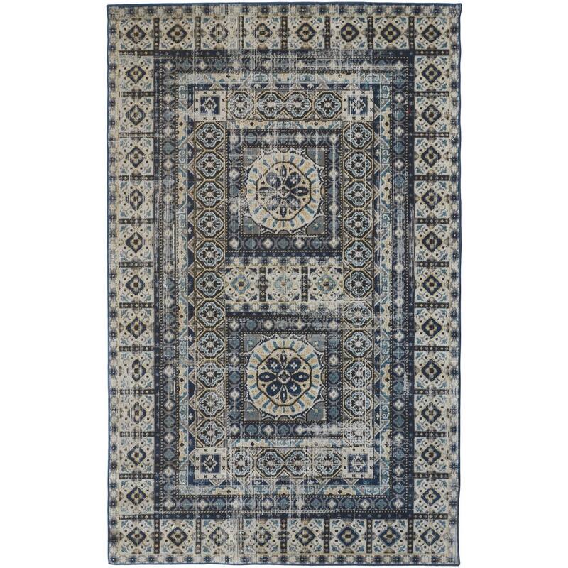Vozak Power Loomed Distressed Abstract Stain Resistant Area Rug By HomeRoots - 12' x 15'
