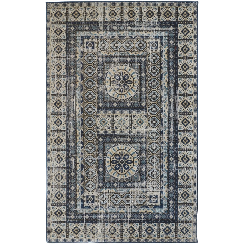 Vozak Power Loomed Distressed Abstract Stain Resistant Area Rug By HomeRoots - 12' x 15'