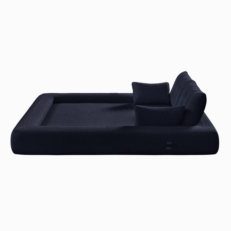 78.7" Multi-Functional Foldable Sofa Bed, 3-in-1 Teddy Fabric Foam Sleeper Couch for Relaxation and Seating