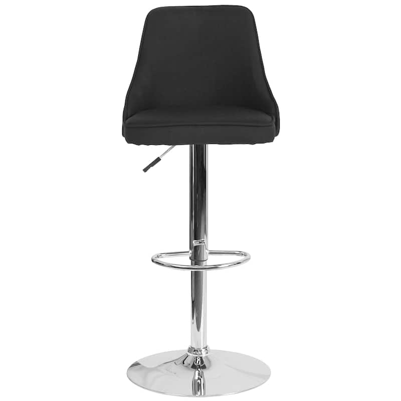 Modern Height-adjustable Chrome Barstool - 18"W x 19"D x 35.75" - 44.25"H - 18"W x 19"D x 35.75" - 44.25"H