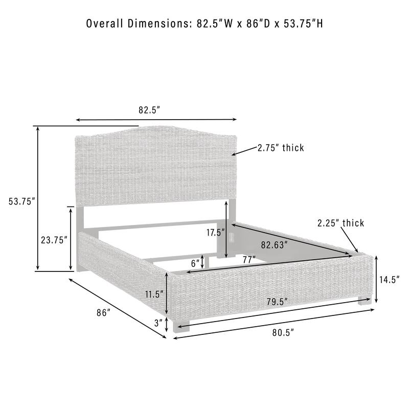 Crosley Serena Rattan King Bed