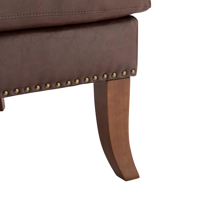 Konrad Comfy Living Room Vegan Leather Armchair by HULALA HOME