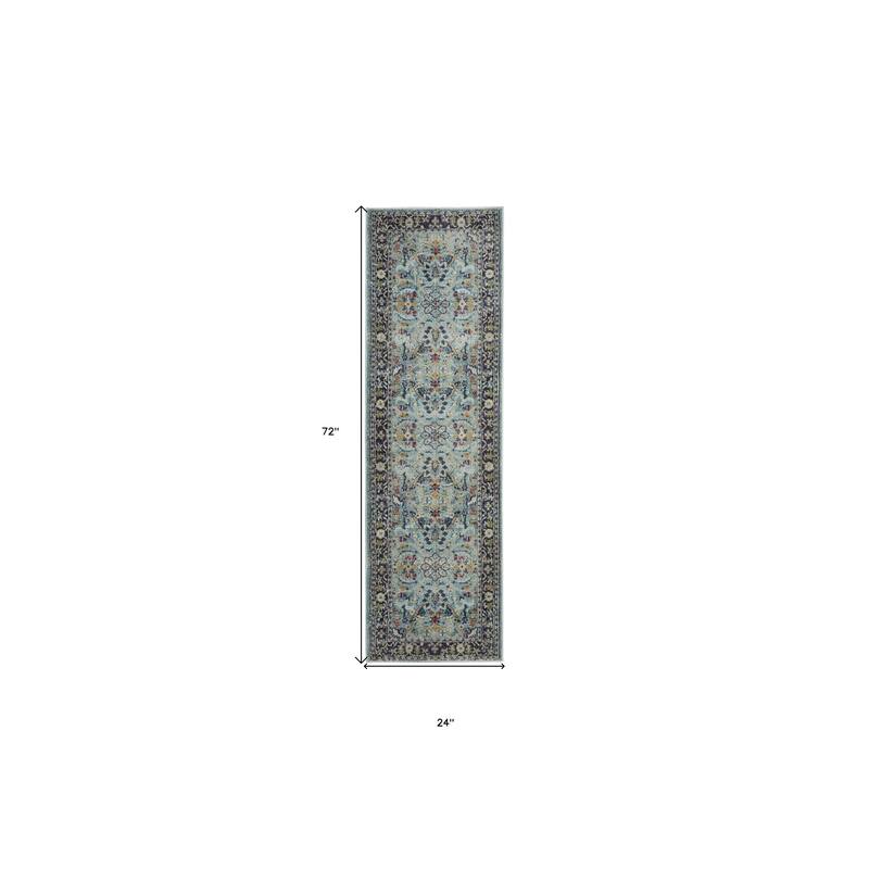 Donit Power Loomed Distressed Abstract Floral Traditional Non Skid Area Rug By HomeRoots - 72' X '24' X '0.5