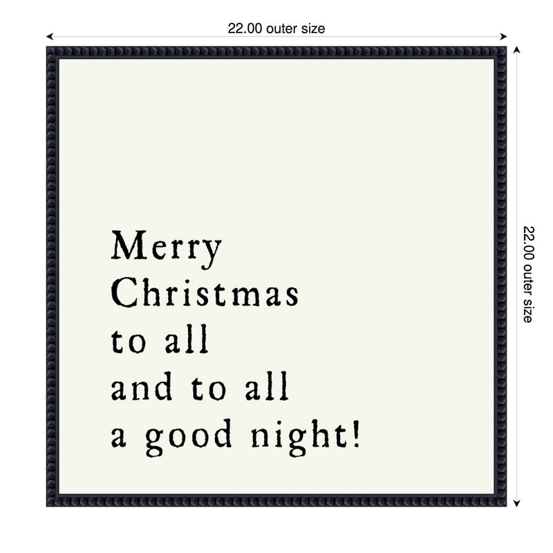 Merry Christmas To All by Amanti Art Portfolio Framed Canvas Wall Art Print - 22 x 22 in - Black