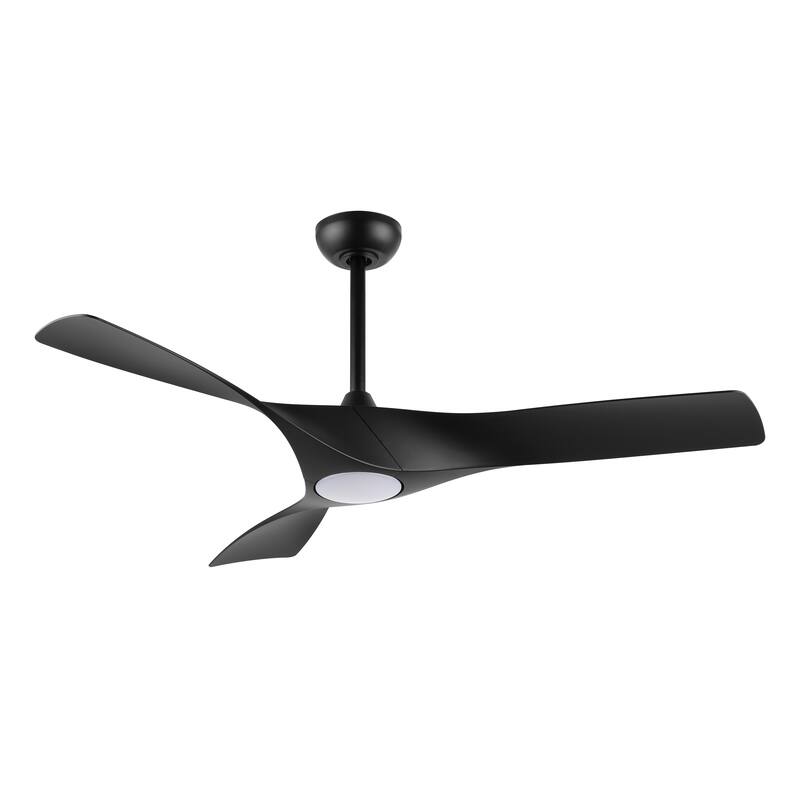 WINGBO 52" Ceiling Fan with Lights and Remote Noiseless Reversible DC Motor - N/A - Black
