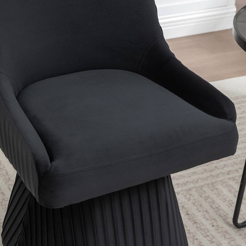 SEYNAR Modern Velvet 360 Degree Swivel Armless Dining chair Set of 4