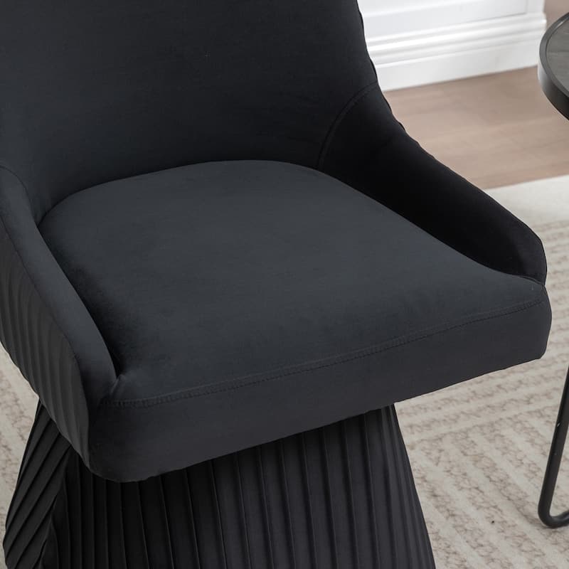 SEYNAR Modern Velvet 360 Degree Swivel Armless Dining chair Set of 6
