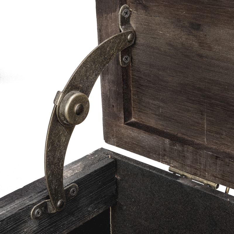 Household Essentials Antiqued Decorative Trunk with Hinge and Lid - 16.3"L x 24.8"W x 20.9"H