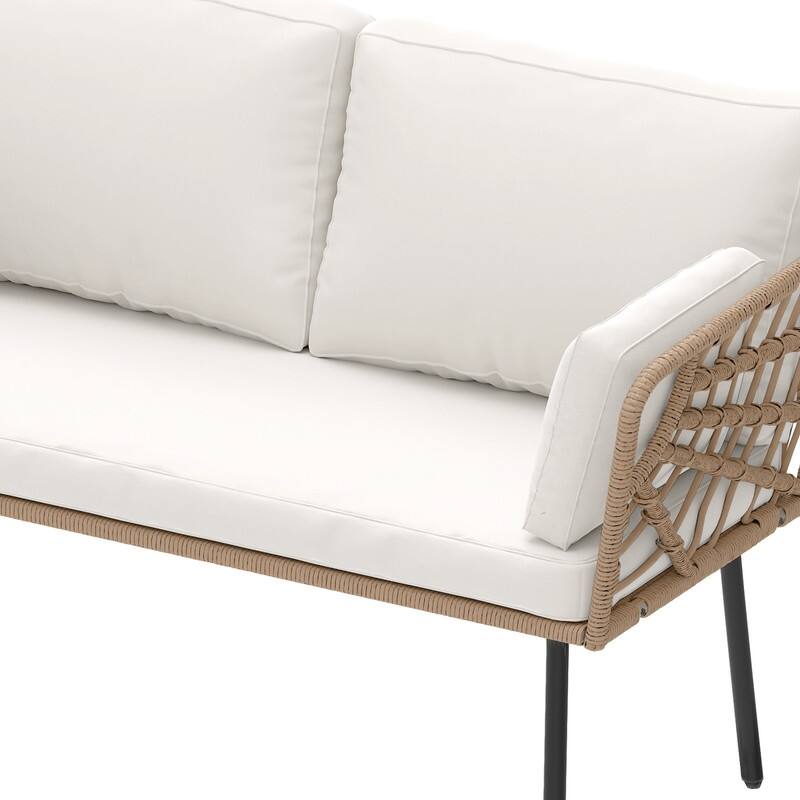 Moasis Outdoor Patio All-Weather Wicker Loveseat/Bistro Set/Sectional Sofa with Cushions and Lumbar Pillows