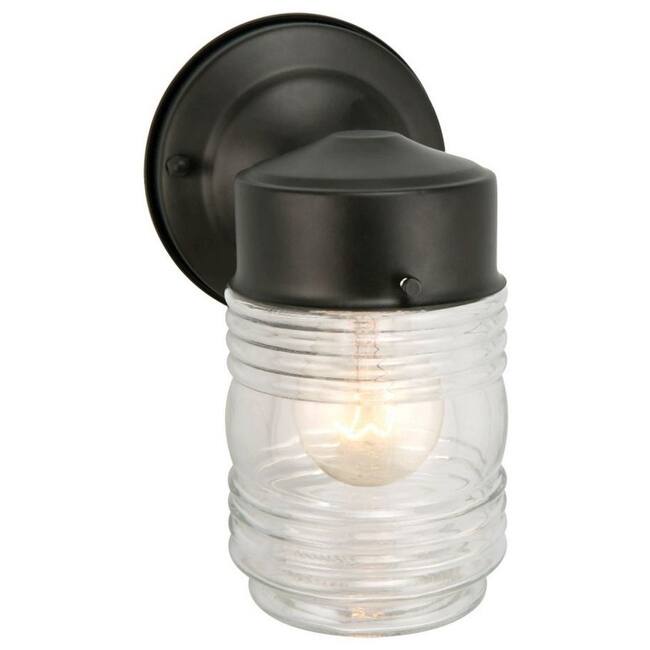 Design House Jelly Jar 1 Light 5" Wide Outdoor Wall Sconce - Black