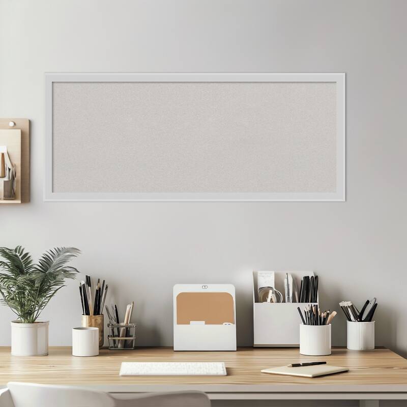 Incline Silver Wood Framed Cork Board - Bulletin Board, Organization Board, Pin Board