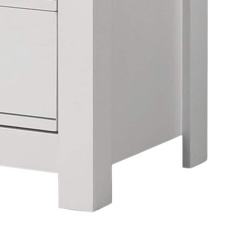 Tall 5-Drawer Crisp White Dresser with Black Handles, Smooth Glide Drawers, and Sleek Modern Storage Solution