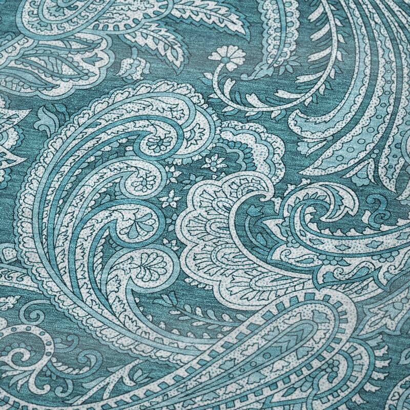 Premium Machine Washable Paisley Sherpa Throw Blanket