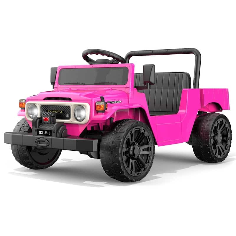 12V Licensed Toyota Electric Car Toy Ride on Truck for Best Kids Gift - Pink