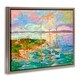preview thumbnail 11 of 25, Stupell Vivid Abstract Coast with Boats Framed Floater Canvas Wall Art Design By Dorothy Fagan