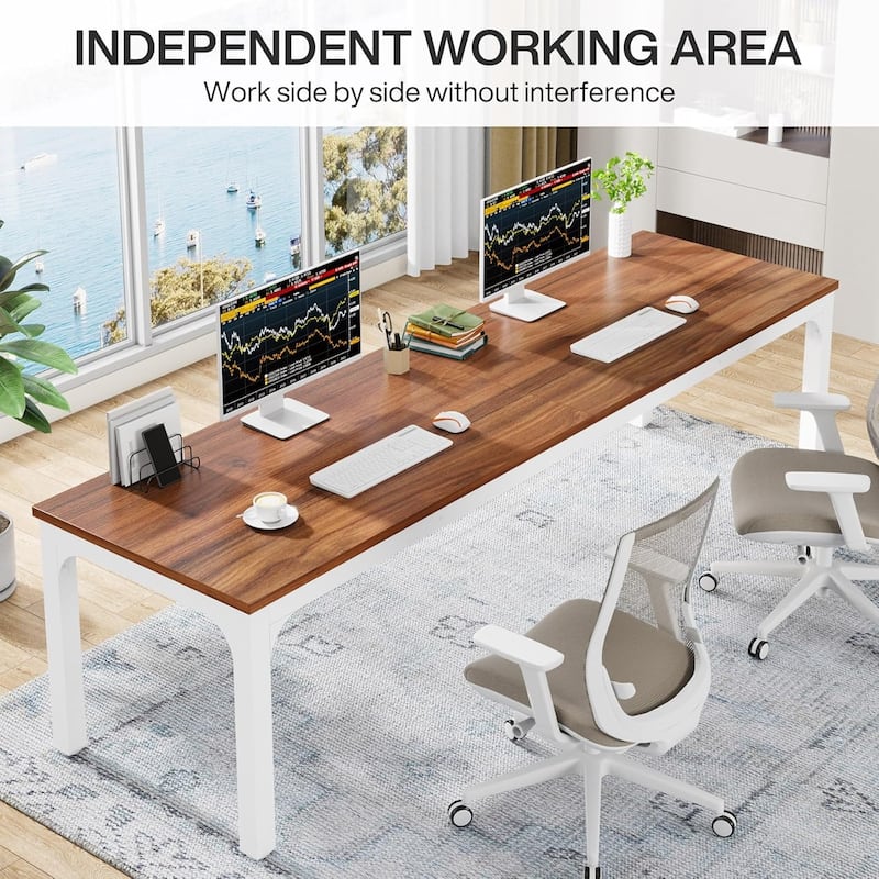 78.7" Extra Long Computer Desk/Table, Work Desk, Double Workstation Desk for Home Office