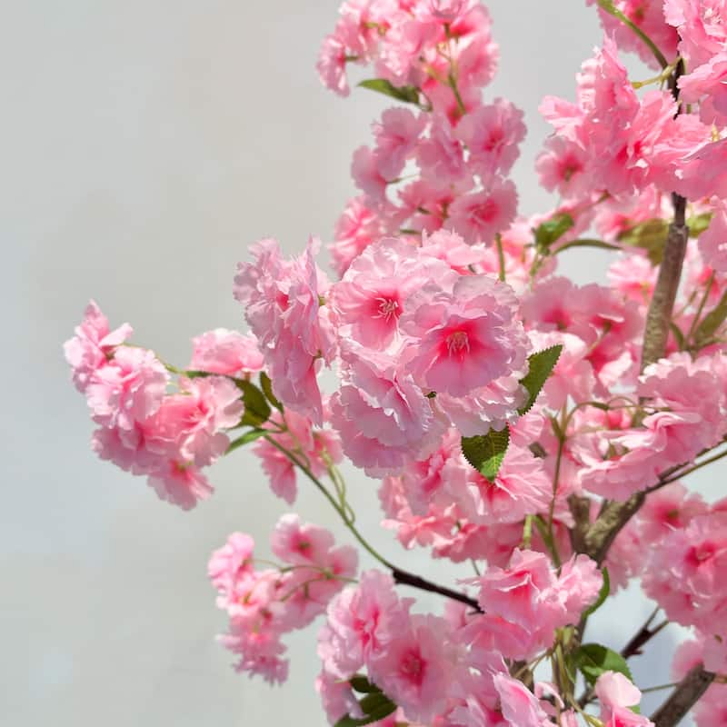 Decorative Faux Artificial Cherry Blossom Silk Tree in Pot for Home Decor