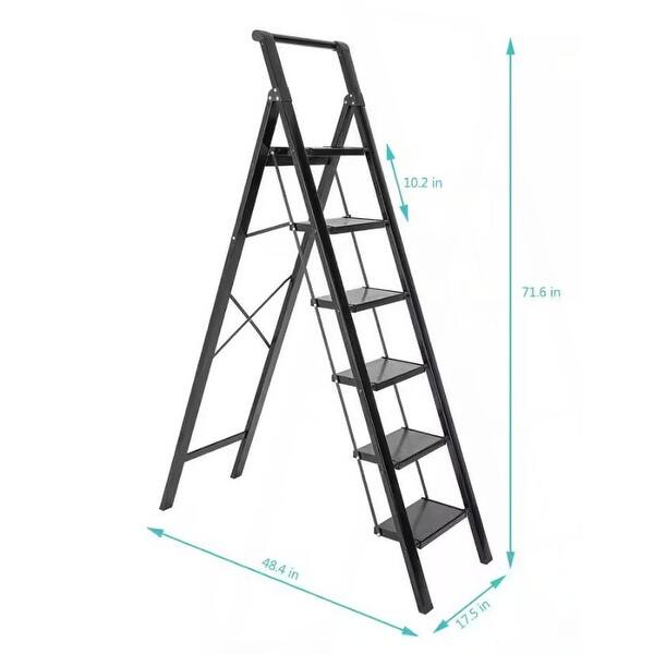 dimension image slide 0 of 2, 330 lb Capacity 6-step Aluminum Folding Step Stool