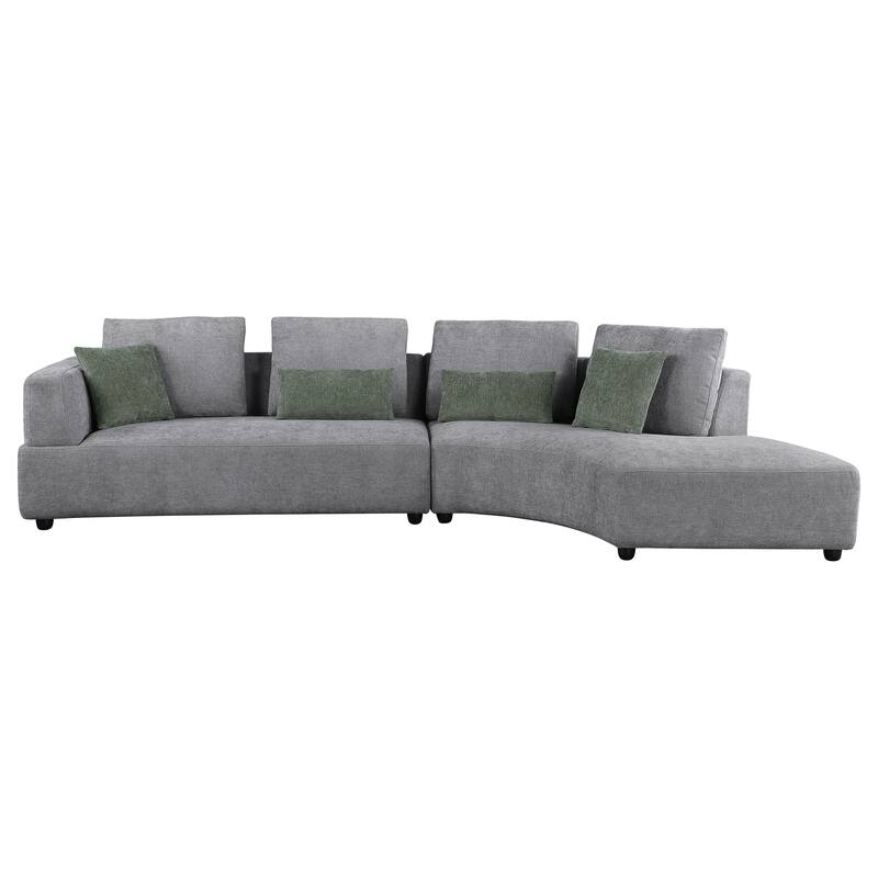 Lincoln Grey Upholstered Sectional Sofa