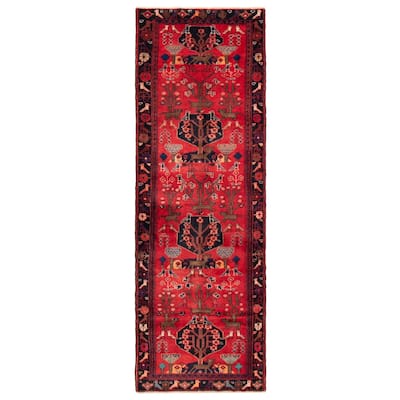 ECARPETGALLERY Hand-knotted Anadol Red Wool Rug - 3'5 x 9'9