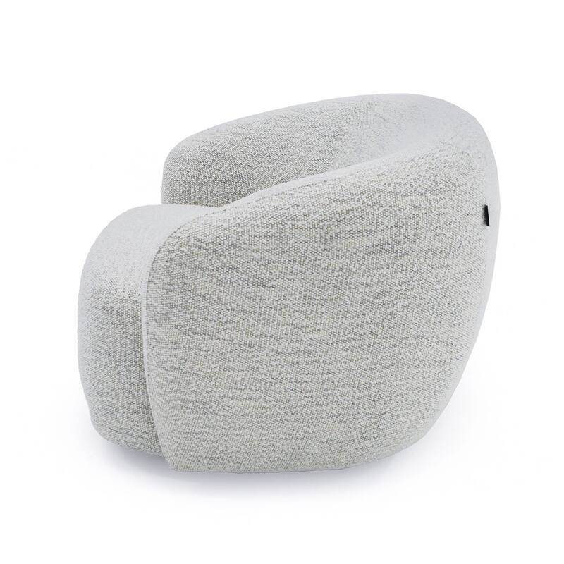 Modrest Omaha Modern Swivel Off White Fabric Chair