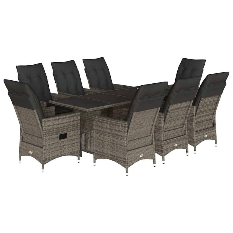 vidaXL Garden Dining Set Grey - 23.2 x 22.0 x 36.2 in