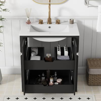 Shaker Style Bathroom Vanity with Sink Vanities, 2 Doors and 2 Drawers