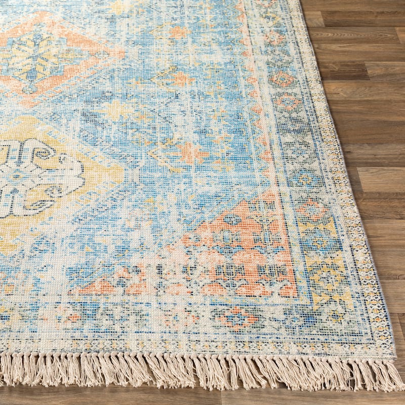 Livabliss Hermione Handmade Triple Medallion Cotton Area Rug