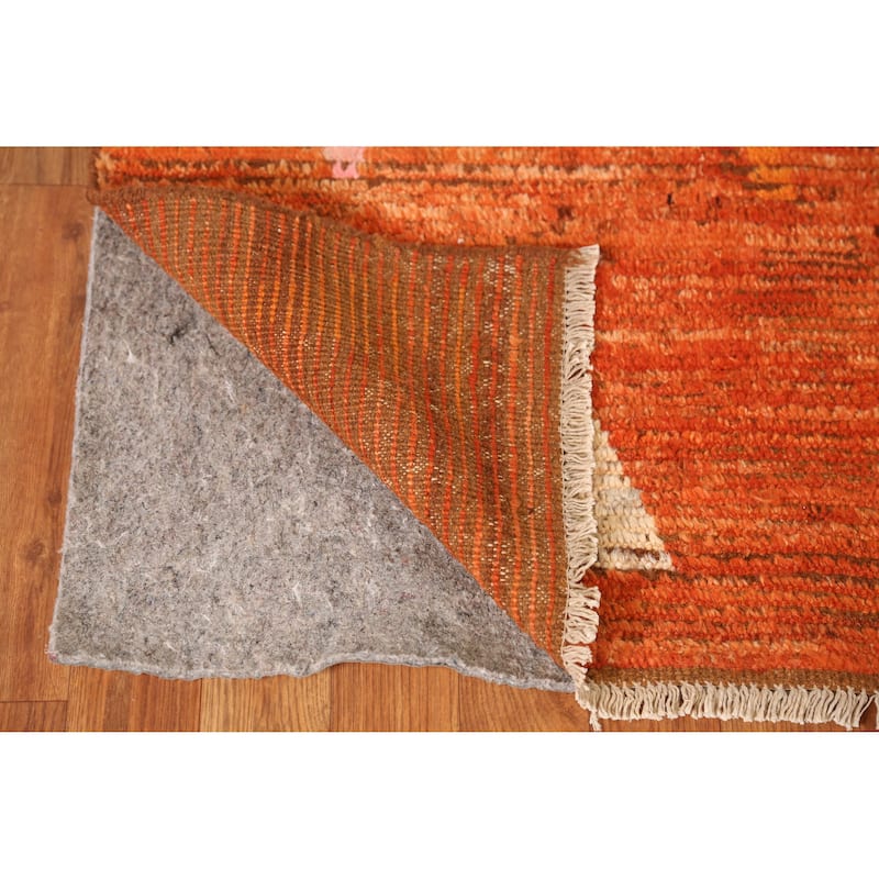 Geometric Moroccan Oriental Rug Hand-Knotted Tribal Wool Carpet - 5'4" x 5'11"