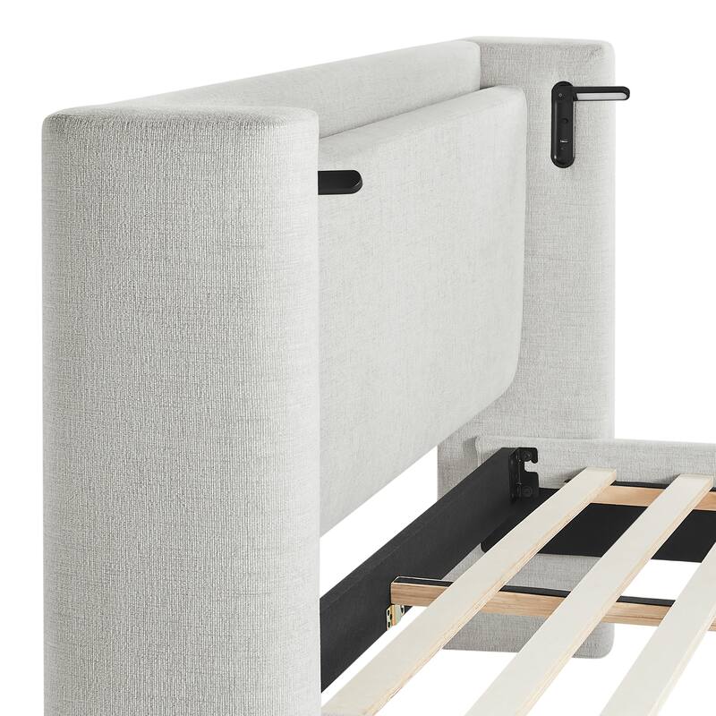 Stanford Upholstered Wingback Bed