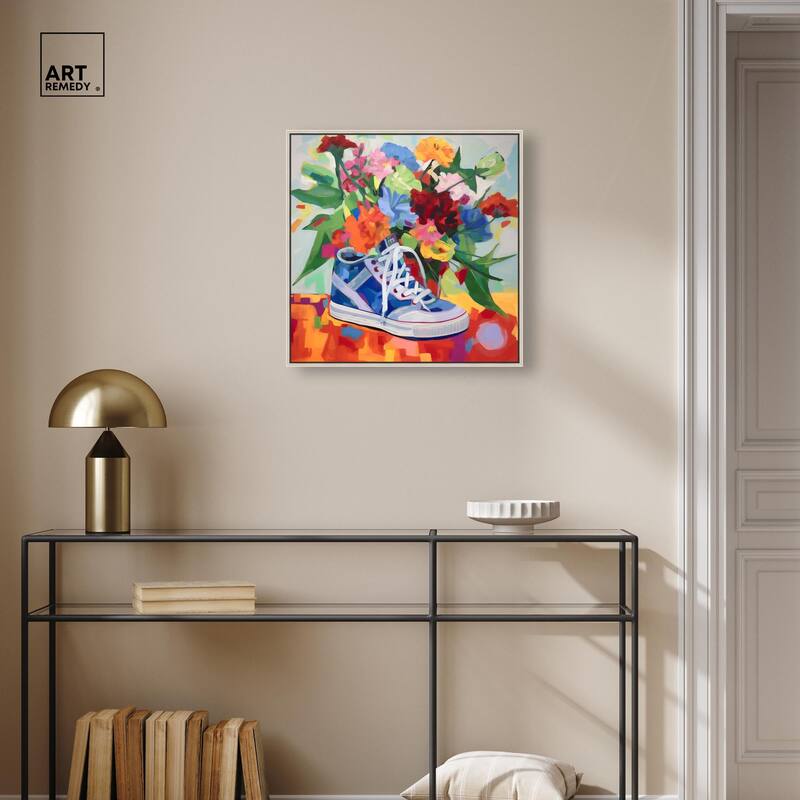 Colorful Sneaker Bouquet Canvas by Art Remedy
