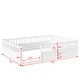 preview thumbnail 19 of 23, Solid Full Wooden Floor Bed Frame with Safety Fence for Kids, Low to Ground Design for Bedroom and Playroom Use, Natural