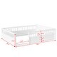 preview thumbnail 9 of 11, White Full Size Pine Floor Bed Frame with Fence