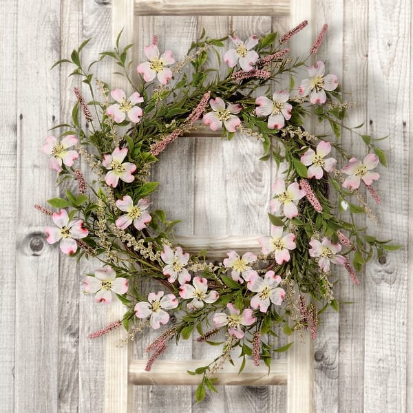 slide 1 of 2, Dogwood & Salvia Wreath 24"