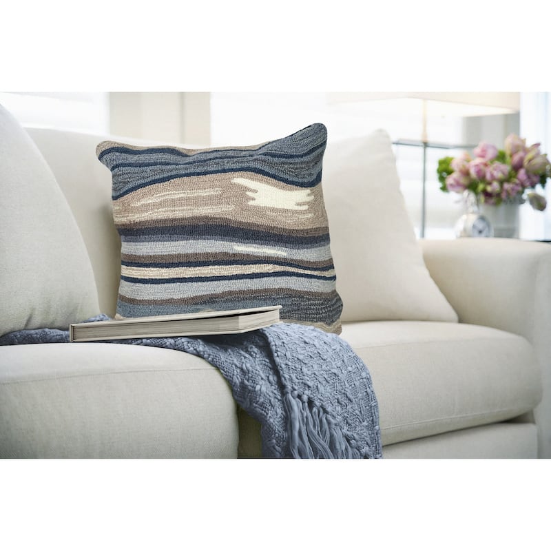 Liora Manne Frontporch Ipanema Indoor/Outdoor Pillow Blue/grey