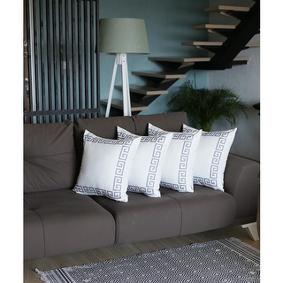 Key Printed 20''x20'' Throw Pillow Grey and White Pillow Cover 20x20